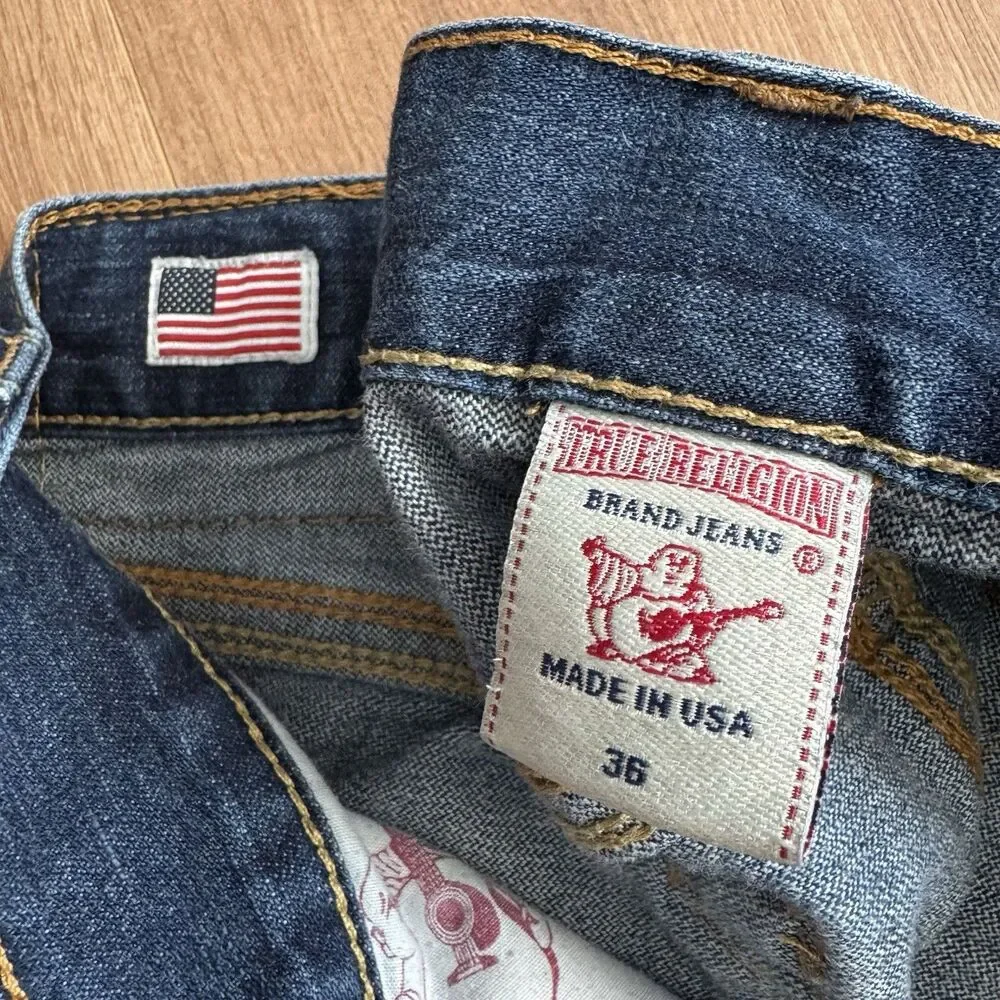 Vintage True Religion Section Bobby QT Jeans Size 39x34 Blue Made In USA